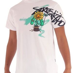Screenshot Brand Men’s Graphic Tee White NWT Streetwear Flower Size M